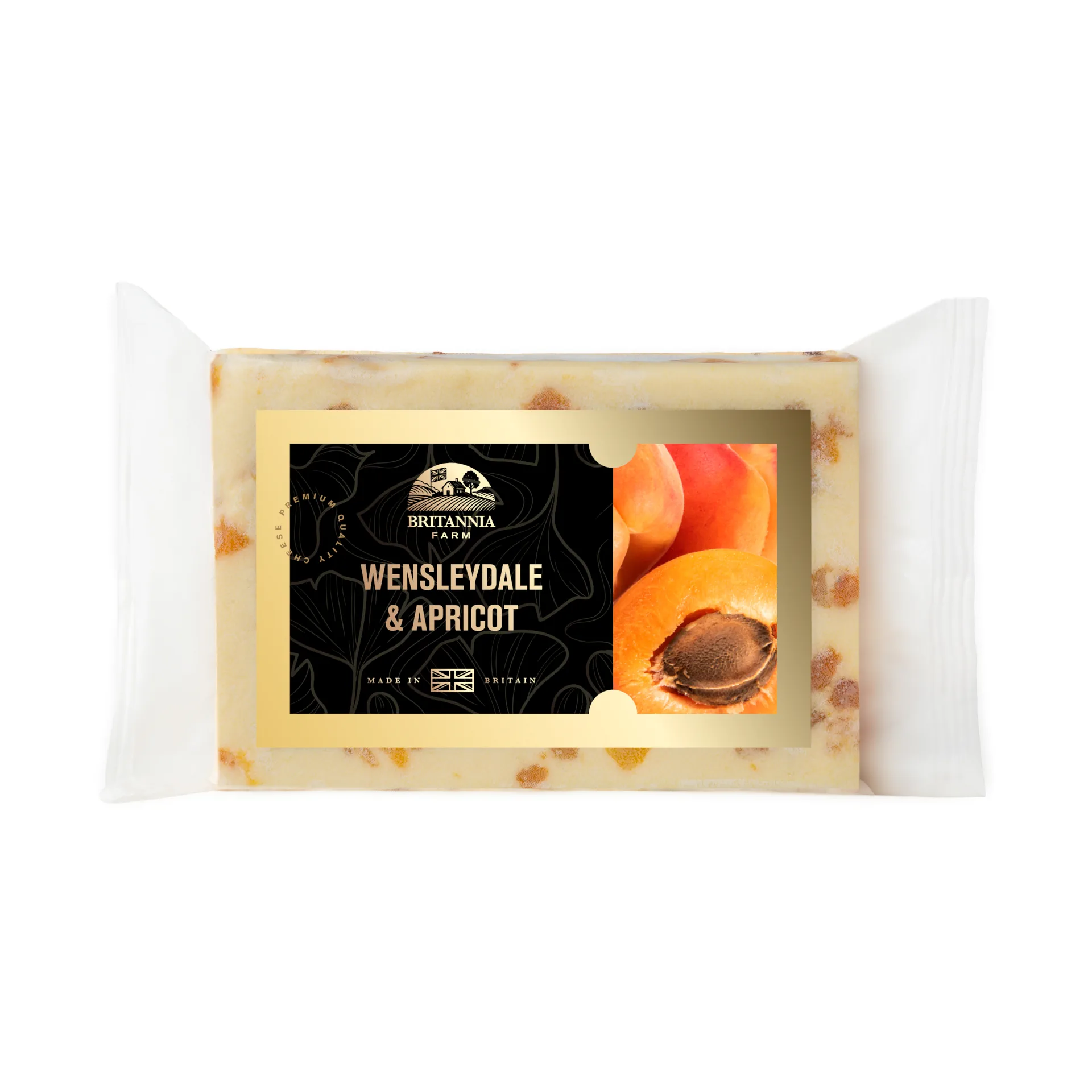 Wensleydale & Apricot cheese with golden fruit pieces – British crumbly cheese